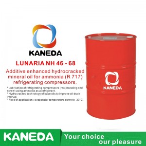 KANEDA LUNARIA NH 46 - 68 Óleo mineral hidrocracking aprimorado com aditivo para compressores de refrigeração de amônia (R 717).